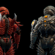Two Spartans stand next to each other with backs dramatically facing the camera in Halo: The Master Chief Collection.
